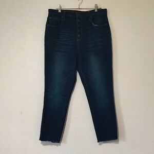 Aeropostal Button Fly Flex Effects Super High Rise Crop Dark Wash Jeans Size 16